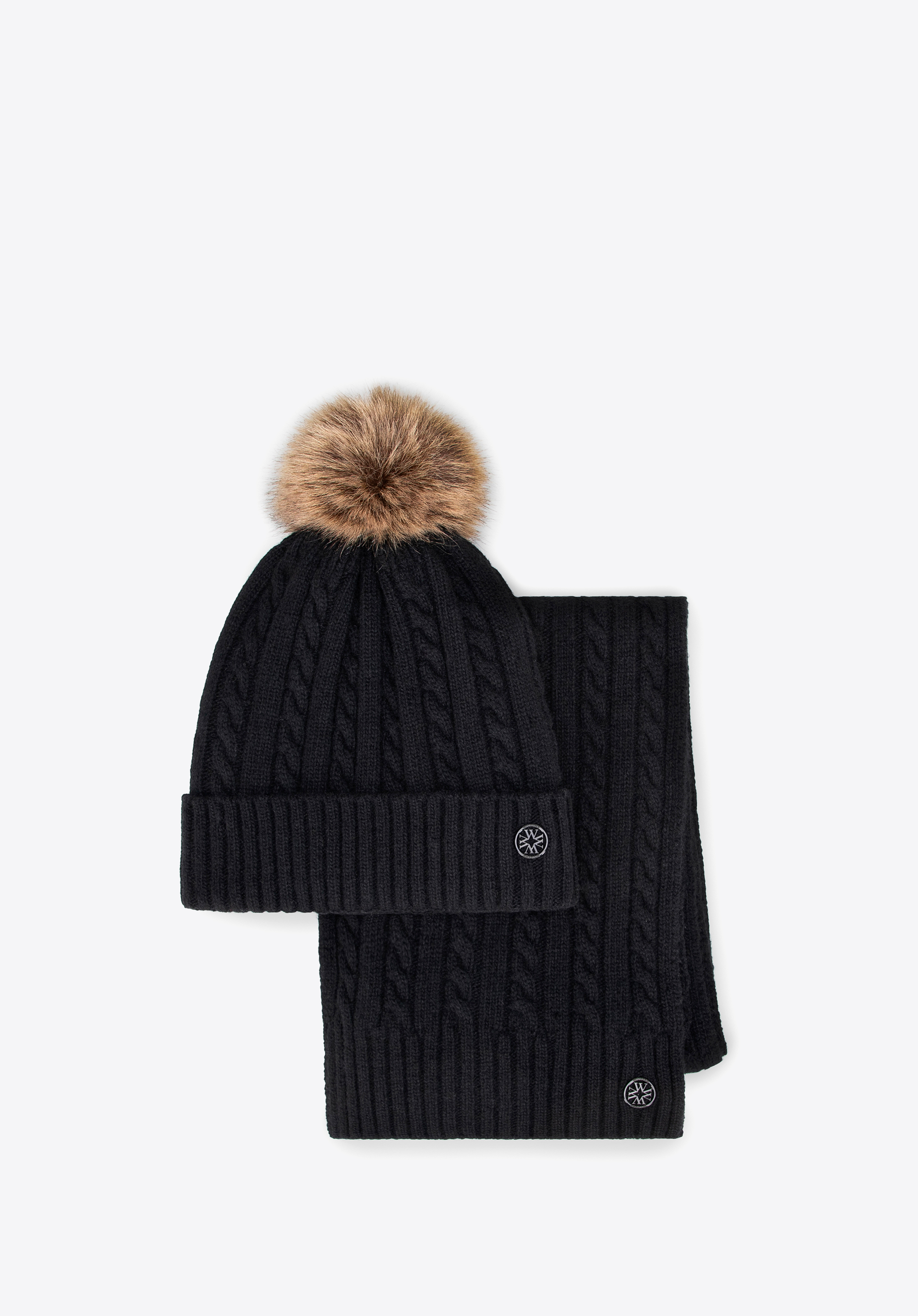 Dámská zimní souprava ze směsi vlny, černá, 101-SF-500-1, Obrázek 1