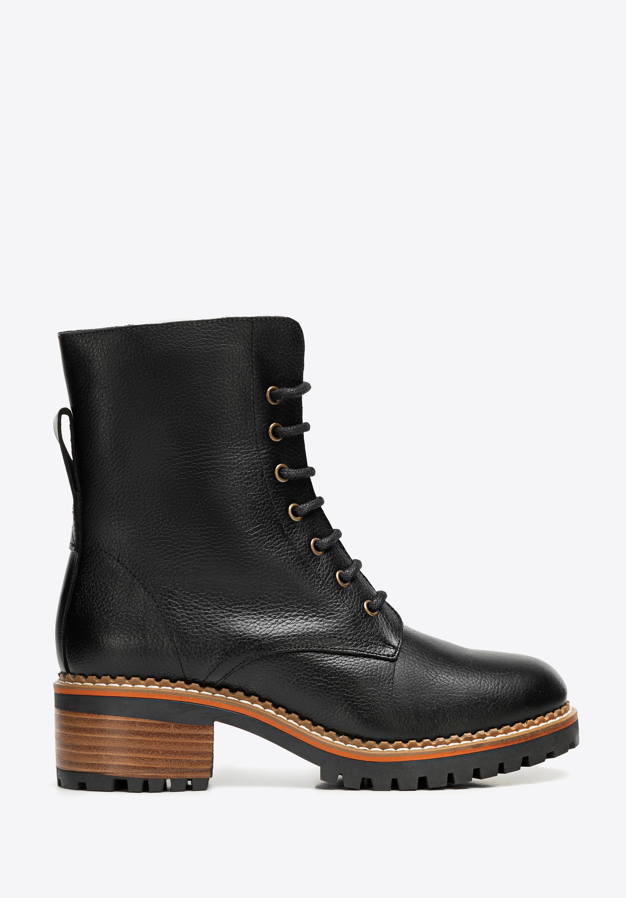 Dámské klasické kožené bojové boty, černá, 101-D-300-1-38, Obrázek 1