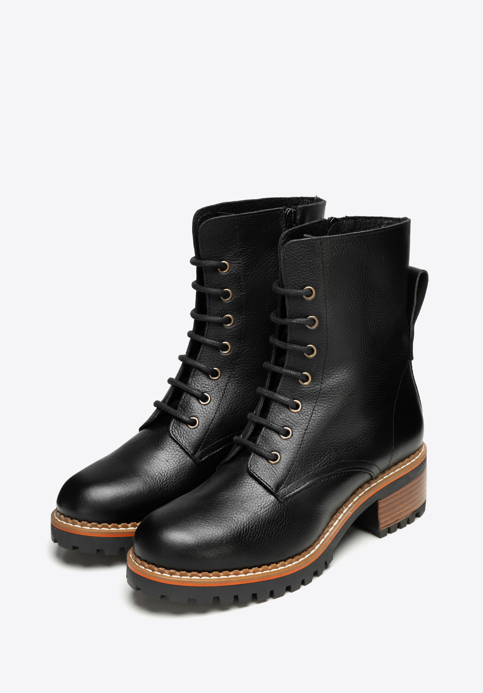 Dámské klasické kožené bojové boty, černá, 101-D-300-1-38, Obrázek 1