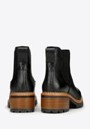 Dámské kožené boty s drážkovanou podrážkou, černá, 97-D-305-1-39, Obrázek 4