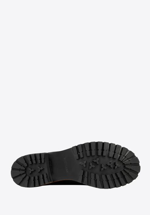 Dámské kožené boty s drážkovanou podrážkou, černá, 97-D-305-1-39, Obrázek 5