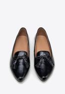 Dámské kožené boty s ozdobnými střapci, černá, 98-D-958-19-36, Obrázek 3