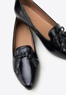 Dámské kožené boty s ozdobnými střapci, černá, 98-D-958-4-36, Obrázek 8
