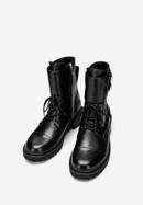 Dámské kožené boty s přezkami, černá, 97-D-520-Z-40, Obrázek 2
