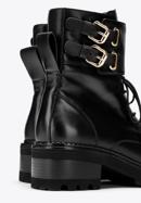 Dámské kožené boty s přezkami, černá, 97-D-520-1-35, Obrázek 6