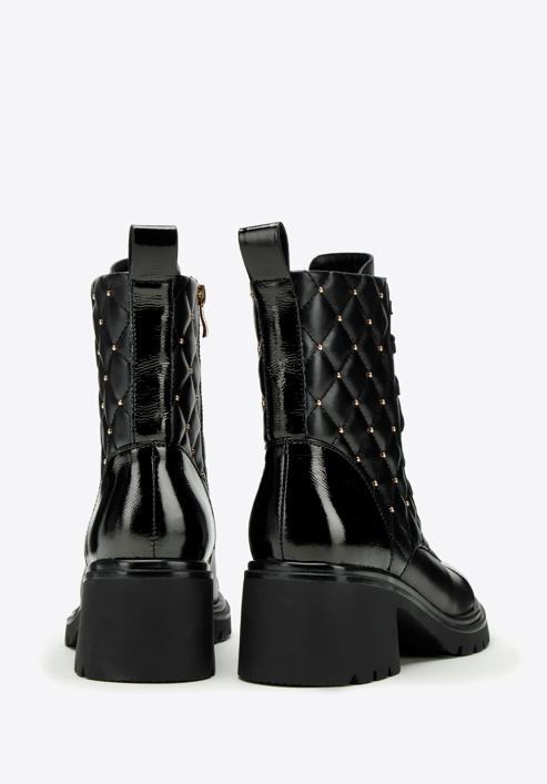 Dámské kožené boty s prošívaným svrškem, černá, 97-D-508-1-36, Obrázek 4