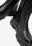 Dámské kožené boty se silnou podrážkou a zapínáním na zip, černá, 97-D-857-1-39, Obrázek 8