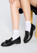 Dámské kožené boty se střapci, černá, 98-D-105-1-36, Obrázek 15