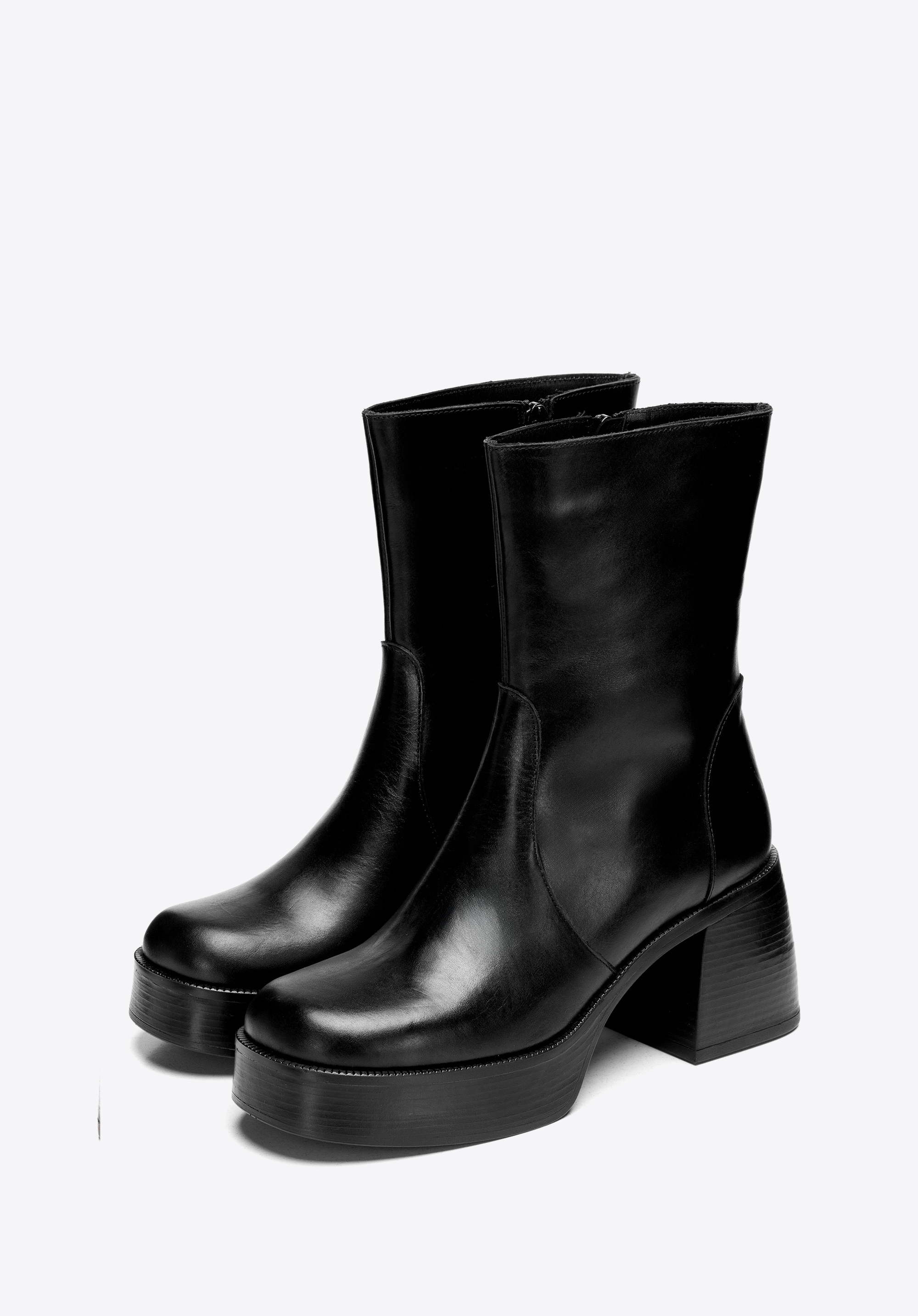 Dámské kožené kotníkové boty, černá, 101-D-303-1-39, Obrázek 1