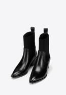 Dámské kožené kovbojské boty s elastickou vsadkou, černá, 97-D-510-1-40, Obrázek 2