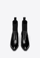 Dámské kožené kovbojské boty s elastickou vsadkou, černá, 97-D-510-1-37, Obrázek 3