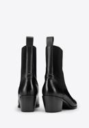 Dámské kožené kovbojské boty s elastickou vsadkou, černá, 97-D-510-1-38, Obrázek 4