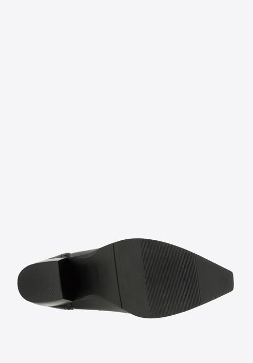 Dámské kožené kovbojské boty s elastickou vsadkou, černá, 97-D-510-1-37, Obrázek 5