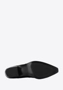 Dámské krátké kožené kovbojské boty s výšivkou, černá, 97-D-855-1-35, Obrázek 5