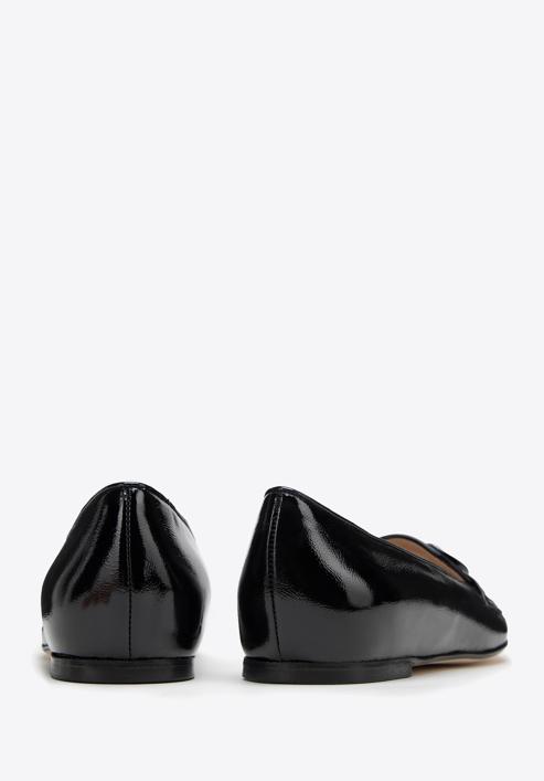 Dámské lakované boty s ozdobnou sponou, černá, 98-D-106-1-41, Obrázek 4