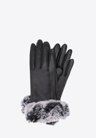 Dámské rukavice s žebrovanými manžetami, černá, 39-6P-020-1-M/L, Obrázek 1