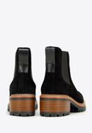 Dámské semišové boty s drážkovanou podrážkou, černá, 97-D-305-1Z-41, Obrázek 4