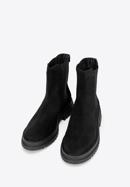 Dámské semišové kotníkové boty se silnou podrážkou, černá, 97-D-308-5-36, Obrázek 2