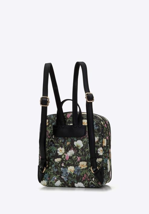 Dámský batoh z ekologické kůže s květinami, černá, 98-4Y-201-0, Obrázek 2