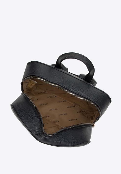 Dámský jednoduchý batoh z ekologické kůže, černá, 98-4Y-214-1, Obrázek 3