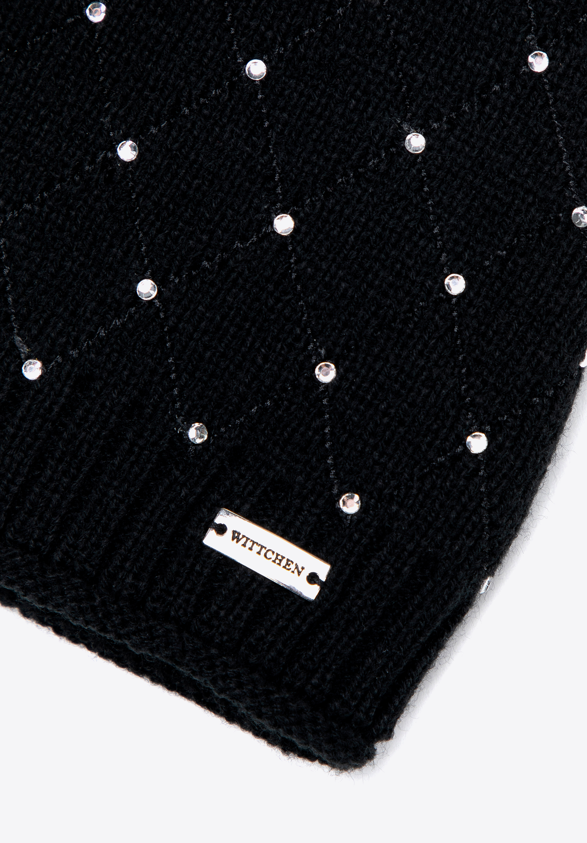 Dámský klobouk s ozdobnými kamínky, černá, 101-HF-001-1, Obrázek 1