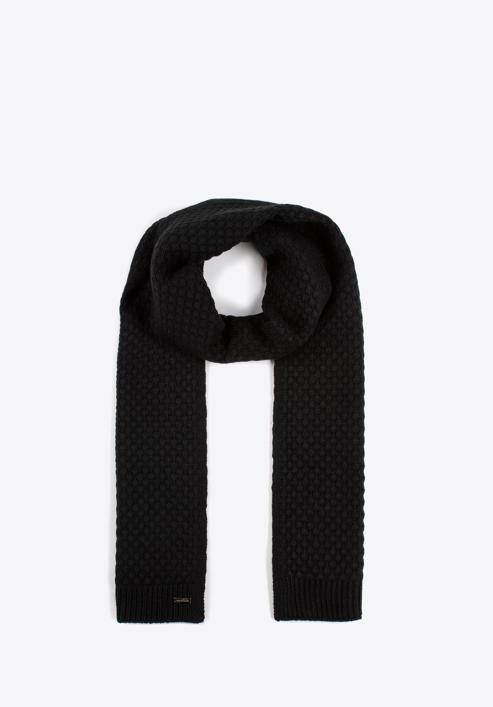 Dámský šátek s drobným geometrickým vzorem, černá, 97-7F-005-1, Obrázek 2