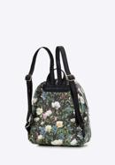 Dámský zaoblený batoh z ekologické kůže s květinami, černá, 98-4Y-204-9, Obrázek 2
