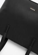 Dvoukomorová dámská kabelka z ekologické kůže s lemovanými stranami, černá, 97-4Y-512-3, Obrázek 5