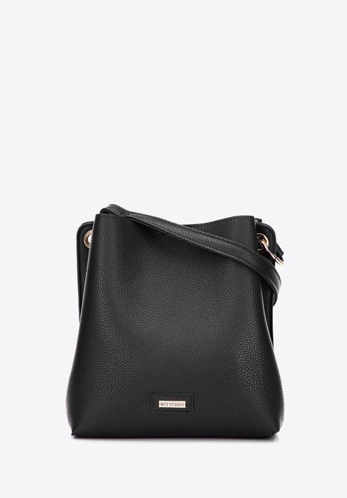 Dvoukomorová dámská kabelka z ekologické kůže s pouzdrem, černá, 97-4Y-239-7, Obrázek 1
