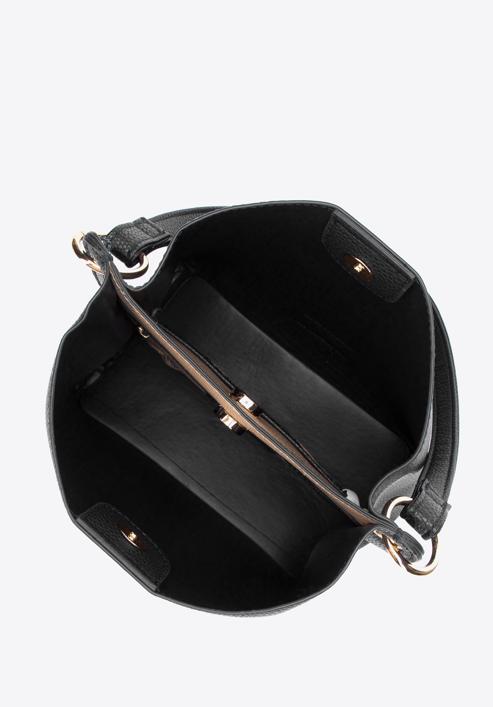 Dvoukomorová dámská kabelka z ekologické kůže s pouzdrem, černá, 97-4Y-239-1, Obrázek 5