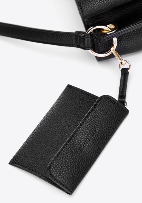 Dvoukomorová dámská kabelka z ekologické kůže s pouzdrem, černá, 97-4Y-239-1, Obrázek 6
