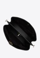 Dvoukomorová kožená kabelka s ozdobnou přezkou, černá, 98-4E-614-1, Obrázek 4