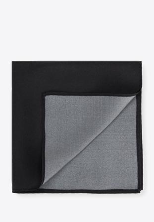 Jednobarevný hedvábný kapesníček, černá, 96-7P-002-1, Obrázek 1