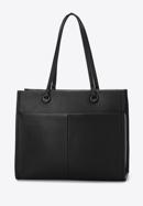 Jednoduchá kabelka  z ekologické kůže s ozdobnými kolečky, černá, 97-4Y-632-3, Obrázek 3