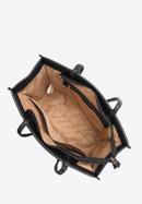 Jednoduchá kabelka  z ekologické kůže s ozdobnými kolečky, černá, 97-4Y-632-3, Obrázek 4
