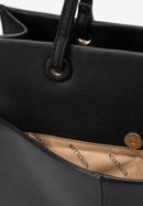 Jednoduchá kabelka  z ekologické kůže s ozdobnými kolečky, černá, 97-4Y-632-3, Obrázek 5