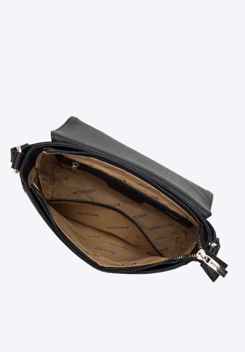Klasická malá dámská kabelka z ekologické kůže, černá, 98-4Y-215-9, Obrázek 3