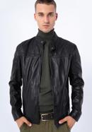 Klasická pánská kožená bunda, černá, 97-09-854-1-L, Obrázek 1