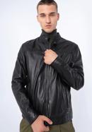 Klasická pánská kožená bunda, černá, 97-09-854-1-XL, Obrázek 16