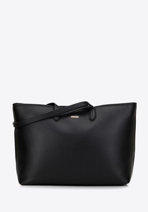 Klasická velká dámská kabelka z ekologické kůže, černá, 98-4Y-501-0, Obrázek 1