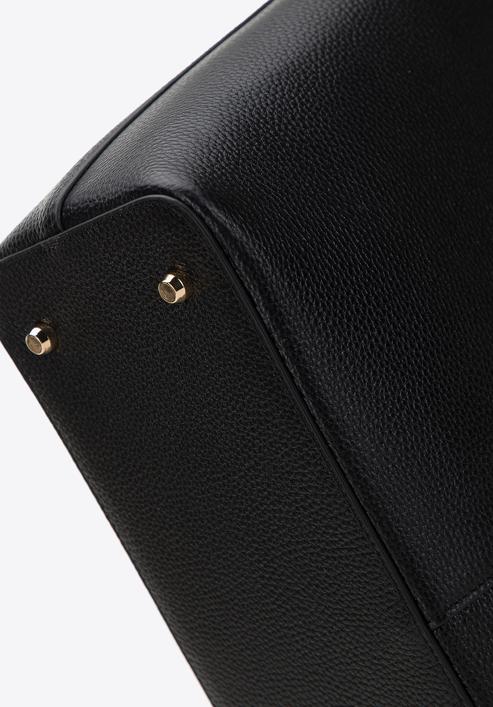 Kožená kabelka s kulatými nýty, černá, 98-4E-626-1, Obrázek 5