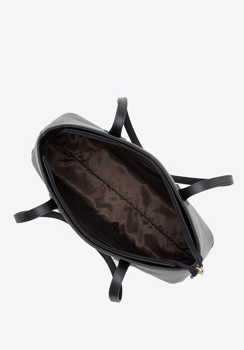 Kožená kabelka s malými nýtky, černá, 98-4E-608-0, Obrázek 4