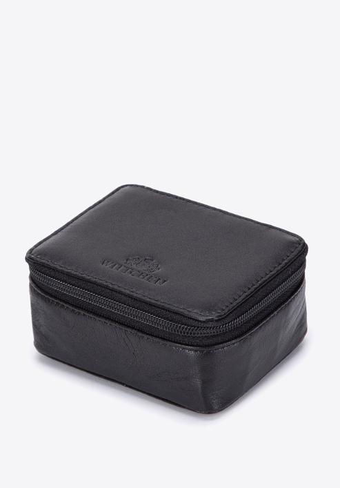 Kožená mini kosmetická taška, černá, 98-2-003-55, Obrázek 2