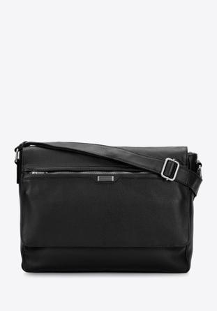 Kožená pánská taška na notebook 11"/12" s kapsou, černá, 97-3U-003-1, Obrázek 1