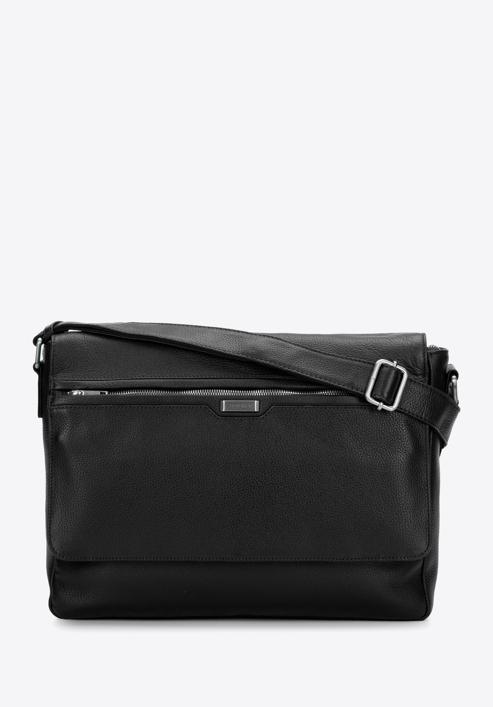 Kožená pánská taška na notebook 11"/12" s kapsou, černá, 97-3U-003-4, Obrázek 1