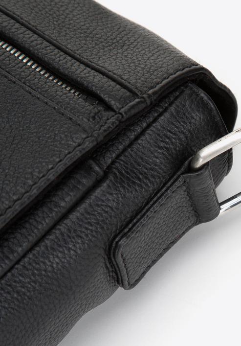 Kožená pánská taška na notebook 11"/12" s kapsou, černá, 97-3U-003-4, Obrázek 4