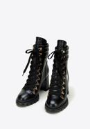 Kožené dámské boty s prošívanou vsadkou na patě, černá, 97-D-521-1W-37, Obrázek 2