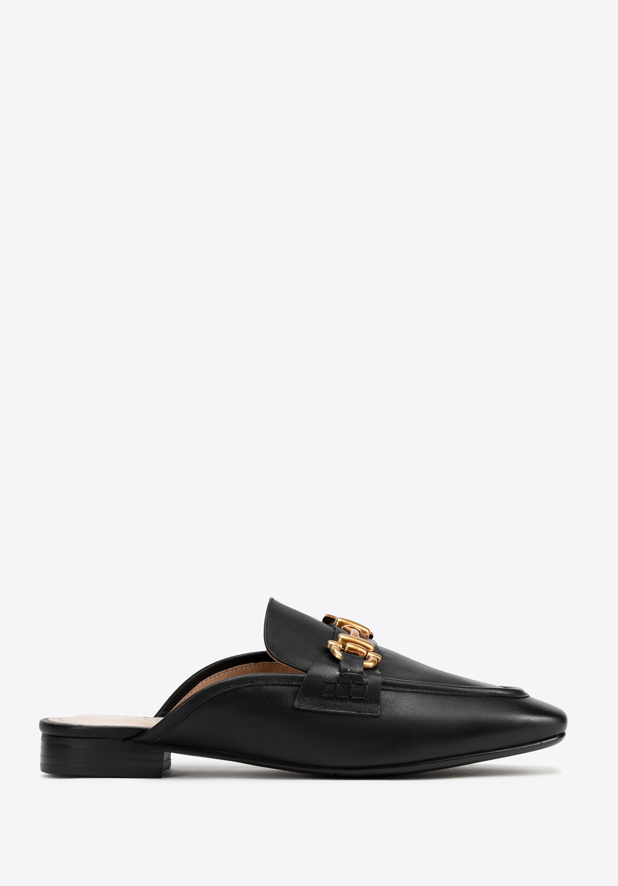 Kožené mokasíny bez hřbetu, černá, 100-D-505-1-37, Obrázek 1