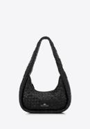 Malá dámská kabelka vyrobená z tkané kůže, černá, 97-4E-510-1, Obrázek 1
