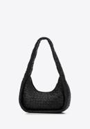 Malá dámská kabelka vyrobená z tkané kůže, černá, 97-4E-510-1, Obrázek 2